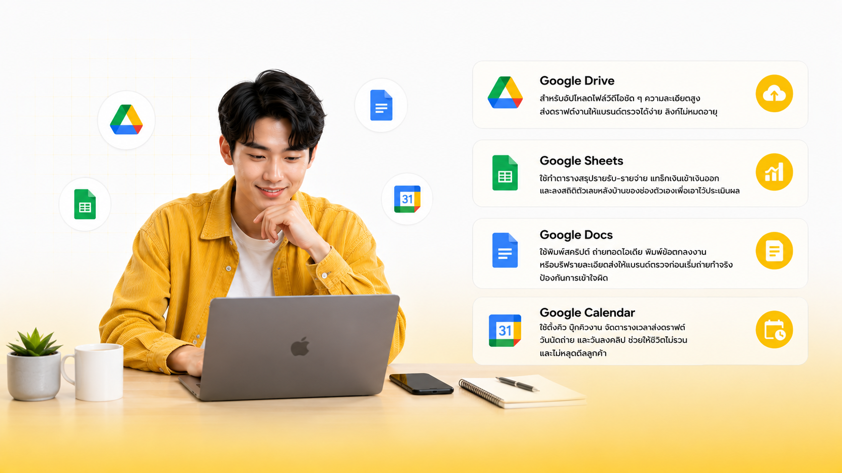6. เครื่องมือจัดตารางและเอกสาร (Google Workspace)